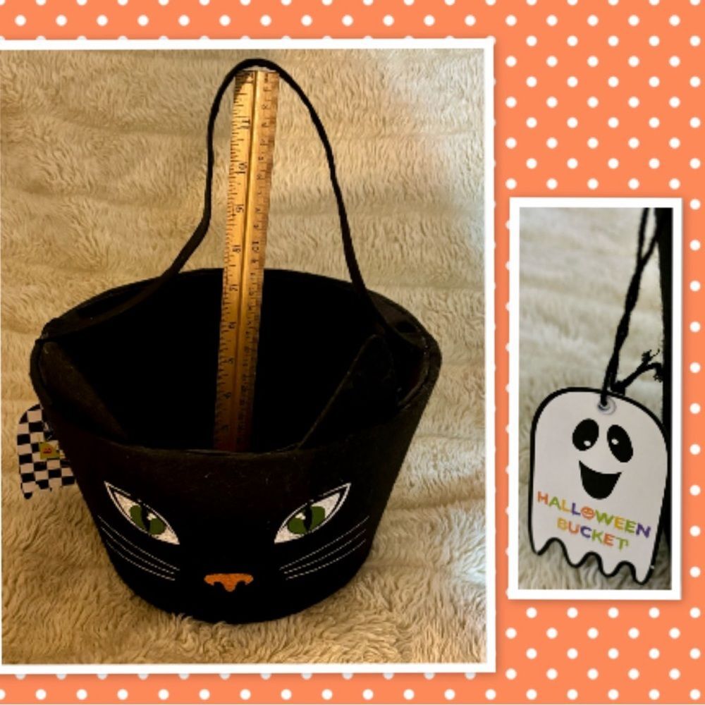 Cat Face Halloween Bucket ( New)